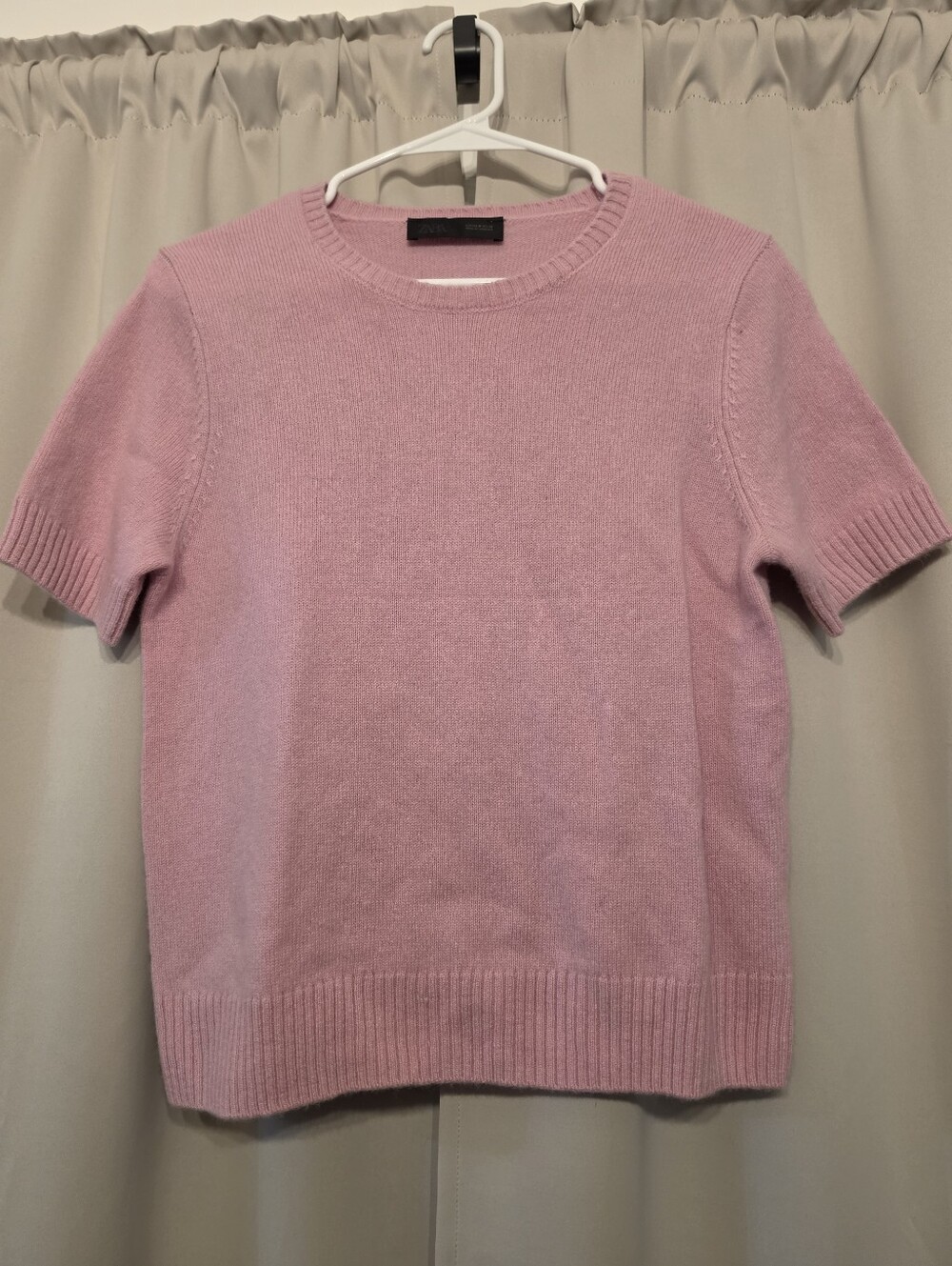 Zara Dusty Pink Short Sleeve Sweater Size M Knit Top